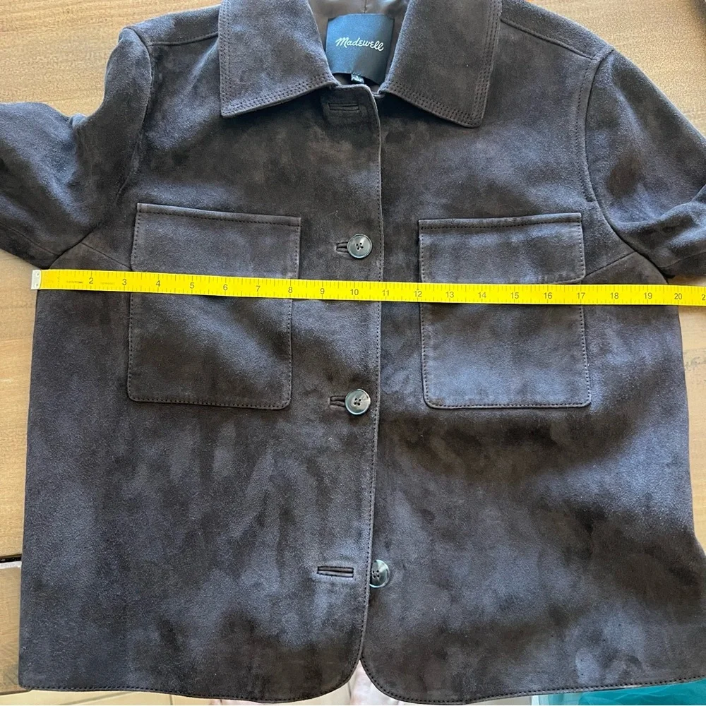 Madewell Stitched-Collar Shirt-Jacket in Suede Dark Carob S - Picture 12 of 16